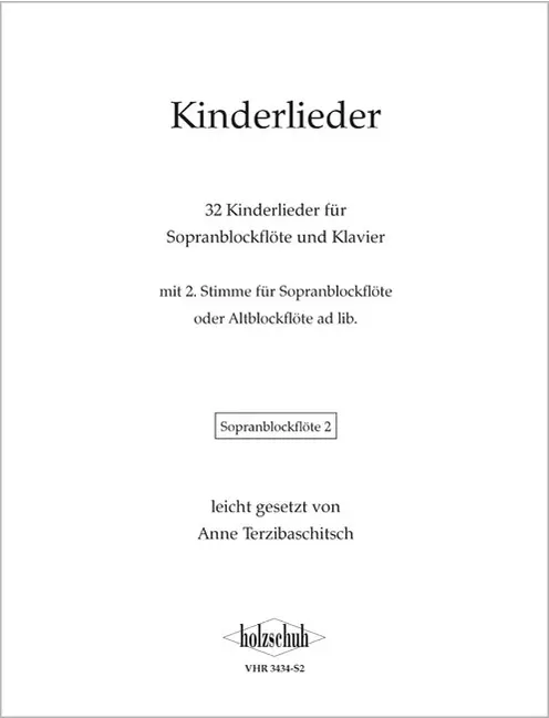 Kinderlieder für Sopranblockflöte und Klavier
